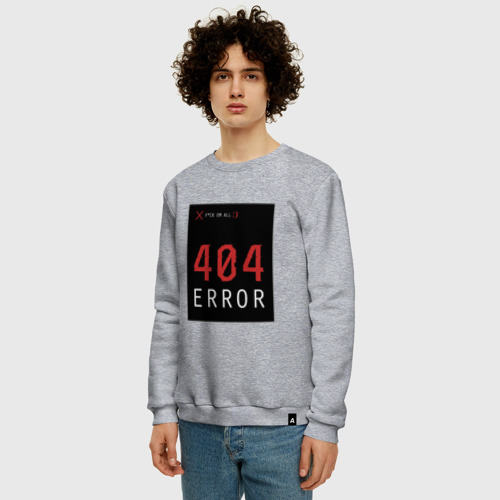 Мужской свитшот хлопок 404 Error, цвет меланж - фото 3