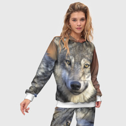 Женский костюм с толстовкой 3D Волк - фото 2