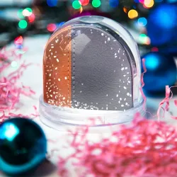 Игрушка Снежный шар Кожа двуцветная со швами - фото 2