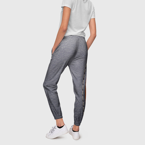 Женские брюки 3D Кожа двуцветная со швами, цвет 3D печать - фото 4