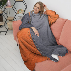 Плед с рукавами Кожа двуцветная со швами - фото 2