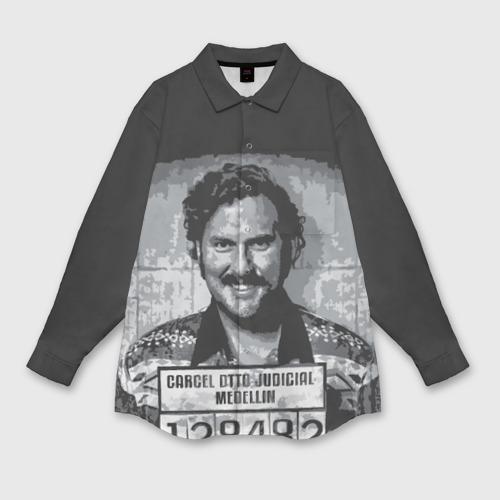 Женская рубашка oversize 3D Pablo Escobar, цвет белый