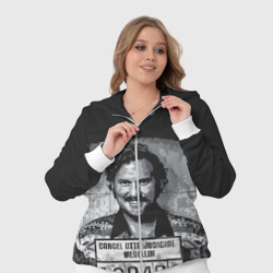 Костюм с принтом Pablo Escobar для женщины, вид на модели спереди №4. Цвет основы: белый