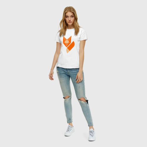 Женская футболка хлопок Лиса минимализм - фото 5