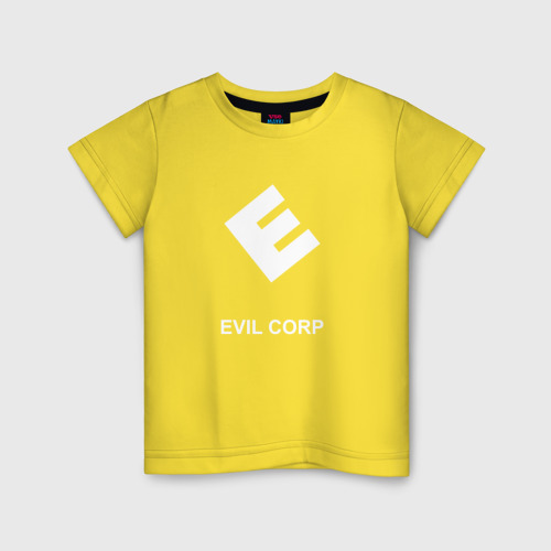 Детская футболка хлопок Evil corporation, цвет желтый