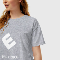 Женская футболка хлопок Oversize Evil corporation - фото 2