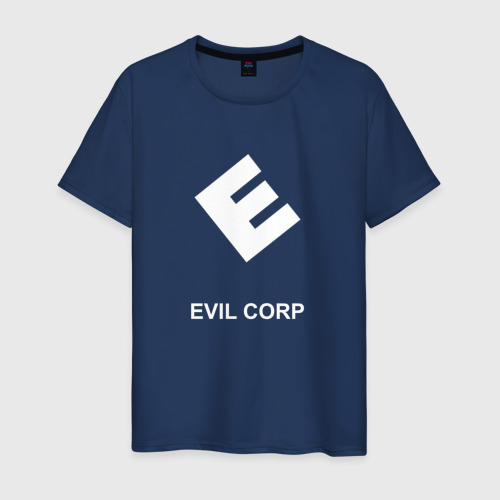 Мужская футболка из хлопка с принтом Evil corporation, вид спереди №1