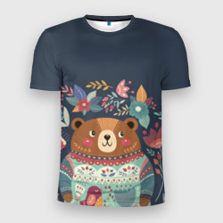 Мужская футболка 3D Slim Медведь