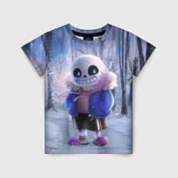 Winter forest & Sans – Детская футболка 3D с принтом купить со скидкой в -33%