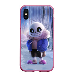 Чехол для iPhone XS Max матовый Winter forest & Sans