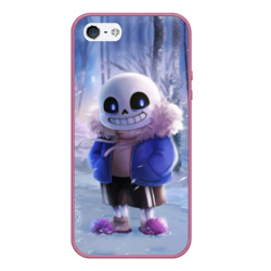 Чехол для iPhone 5/5S матовый Winter forest & Sans