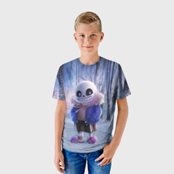 Детская футболка 3D Winter forest & Sans - фото 2