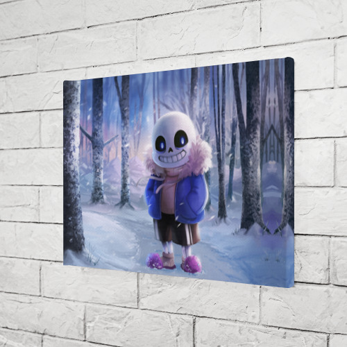 Холст прямоугольный Winter forest & Sans, цвет 3D печать - фото 3