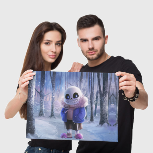 Холст прямоугольный Winter forest & Sans, цвет 3D печать - фото 5