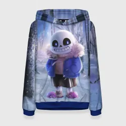 Женская толстовка 3D Winter forest & Sans