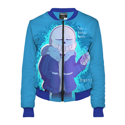 Женский бомбер 3D winter Sans, цвет синий