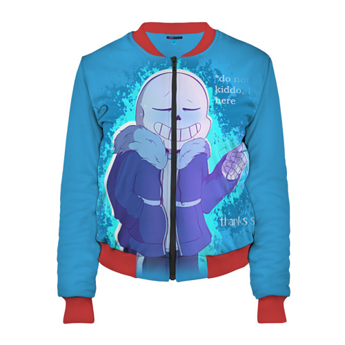 Женский бомбер 3D winter Sans, цвет красный