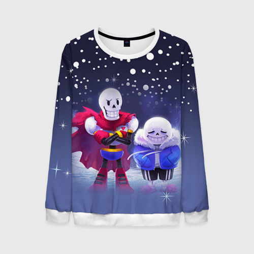 Мужской свитшот 3D Sans & Papyrus, цвет белый