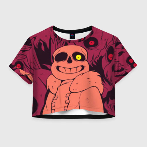 Женская футболка Crop-top 3D Sans Undertale, цвет 3D печать