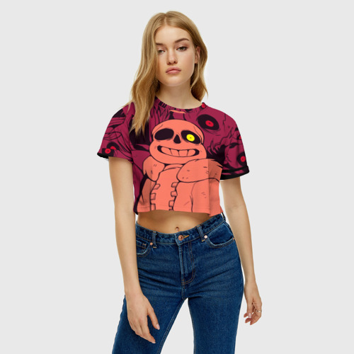 Женская футболка Crop-top 3D Sans Undertale - фото 3