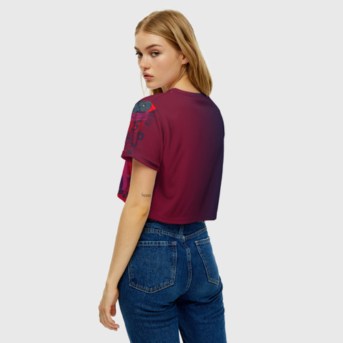 Женская футболка Crop-top 3D Sans, цвет 3D печать - фото 5