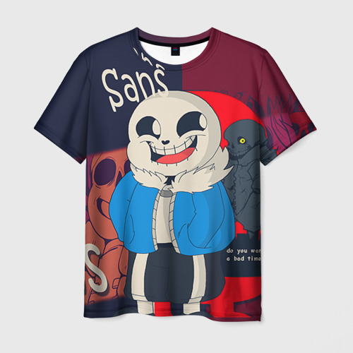 Мужская футболка 3D Sans, цвет 3D печать