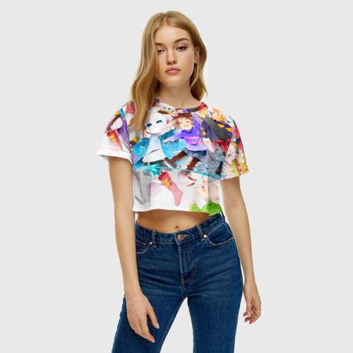 Женская футболка Crop-top 3D Герои подземелья - фото 3