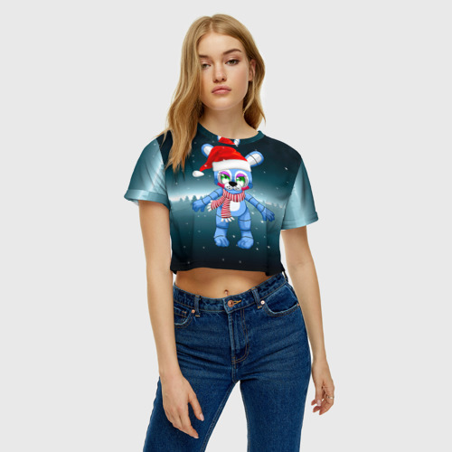 Женская футболка Crop-top 3D Five Nights At Freddy's, цвет 3D печать - фото 3