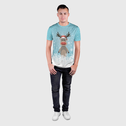 Мужская футболка 3D Slim Рудольф, цвет 3D печать - фото 4