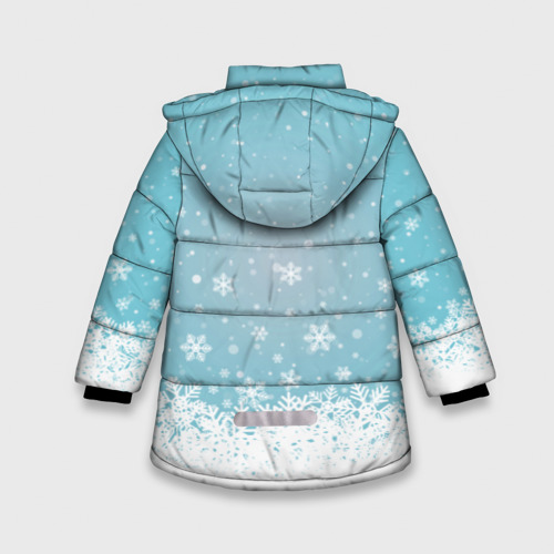 Зимняя куртка для девочек 3D с принтом Рудольф, вид сзади #1