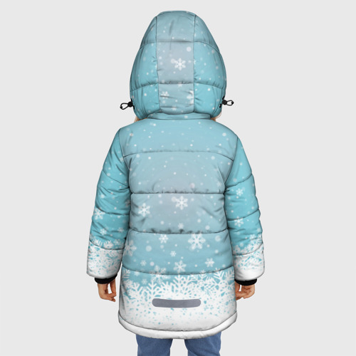 Зимняя куртка для девочек 3D с принтом Рудольф, вид сзади #2