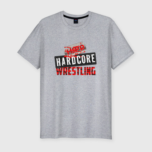 Мужская футболка хлопок Slim НФР Hardcore Wrestling, цвет меланж