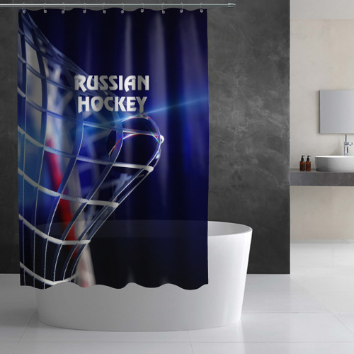 Штора 3D для ванной Русский хоккей - фото 3