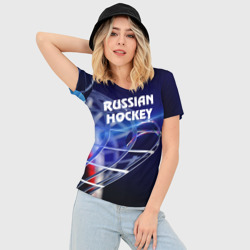 Женская футболка 3D Slim Русский хоккей - фото 2