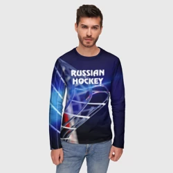 Мужской лонгслив 3D Русский хоккей - фото 2