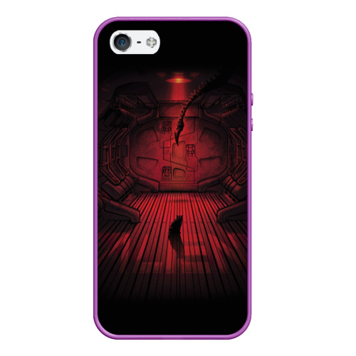 Чехол для iPhone 5/5S матовый Alien, цвет фиолетовый