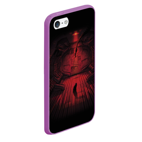 Чехол для iPhone 5/5S матовый Alien, цвет фиолетовый - фото 3