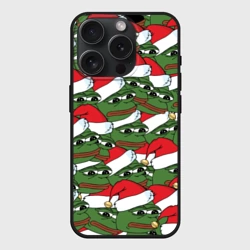 Чехол силиконовый для Apple iPhone 15 Pro Мax матовый Sad frog new year