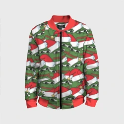 Детский бомбер 3D Sad frog new year