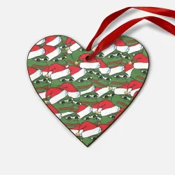 Деревянная игрушка Сердце Sad frog new year