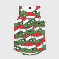 Мужская спортивная майка 3D Sad frog new year