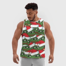 Мужская спортивная майка 3D Sad frog new year - фото 2