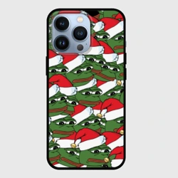 Чехол для iPhone 13 Pro Sad frog new year