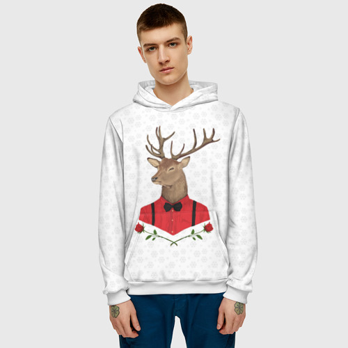 Мужская толстовка 3D Christmas Deer, цвет белый - фото 3