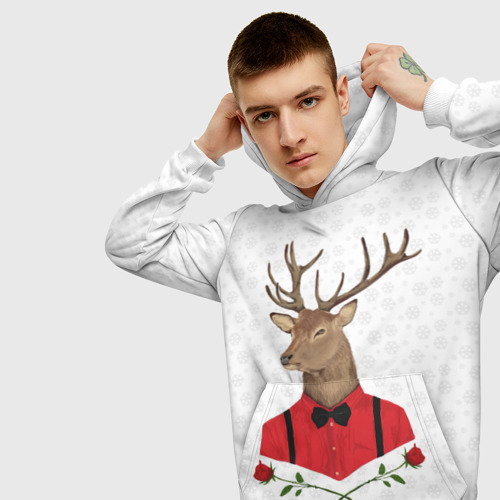 Мужская толстовка 3D Christmas Deer, цвет белый - фото 5