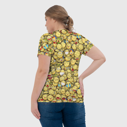 Женская футболка 3D Смайлики. Стикербомбинг, цвет 3D печать - фото 7
