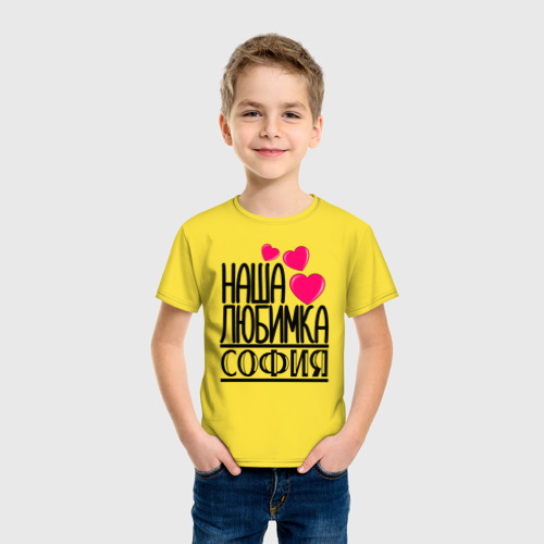 Детская футболка хлопок Наша любимка София, цвет желтый - фото 3