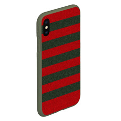 Чехол для iPhone XS Max матовый Красно-полосатый - фото 2