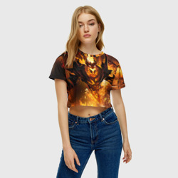 Женская футболка Crop-top 3D Fire - фото 2