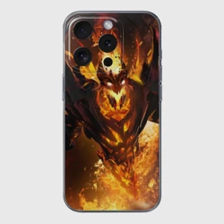 Чехол для iPhone 15 Pro силиконовый с защитой камеры Fire